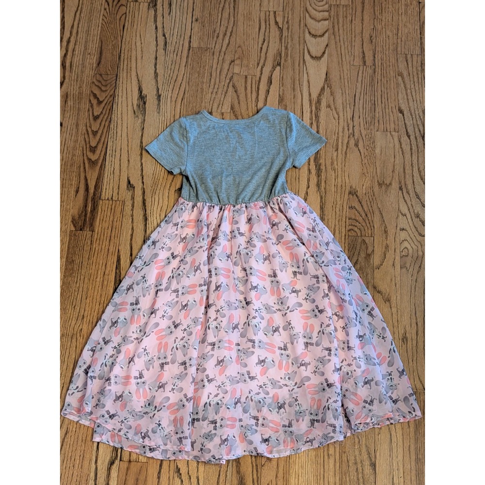 Disney Zootopia Judy Hopps, Bunny, Long Dress Girls Size XS (4-5) Gray & Pink - Picture 4 of 9
